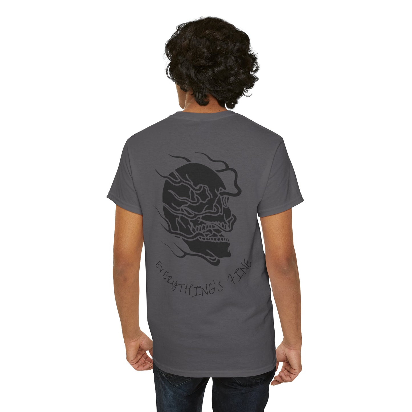 Skull Graphic Tee with Flames