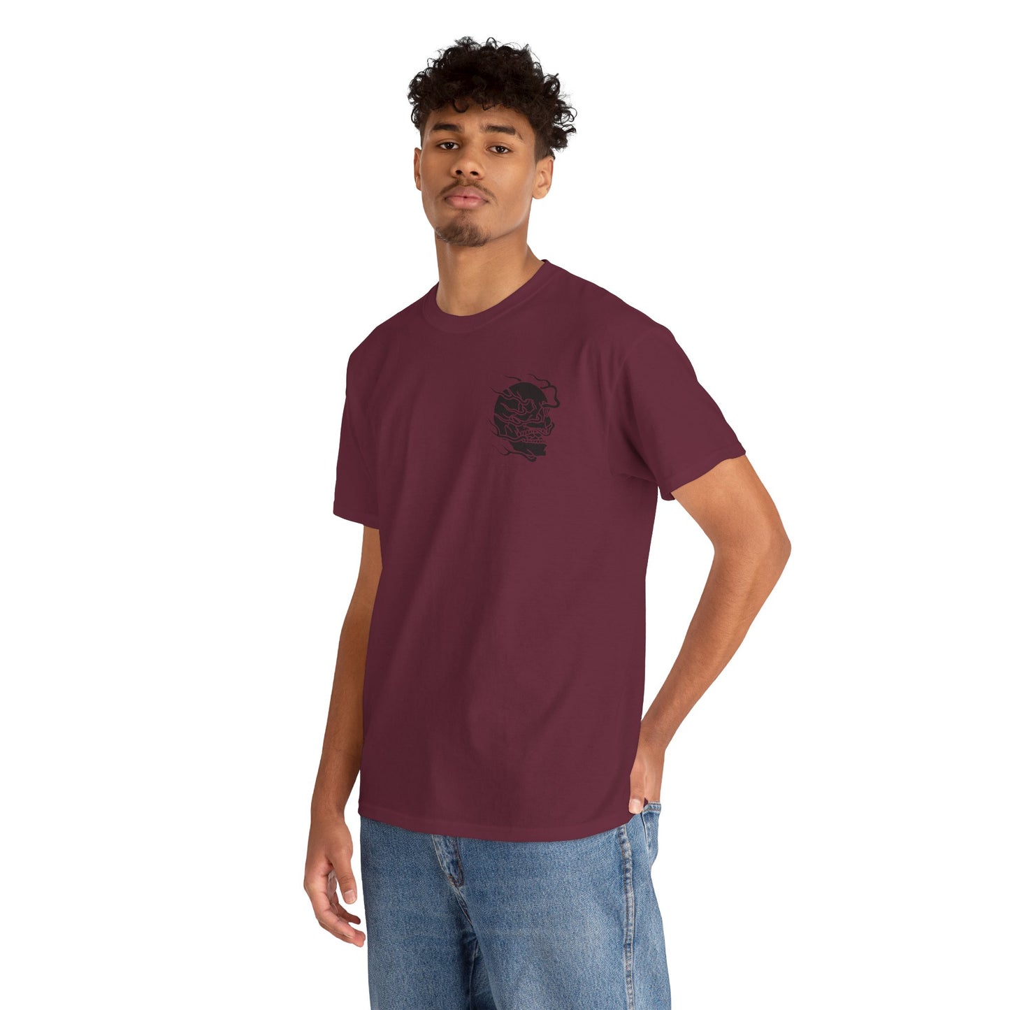 Skull Graphic Tee with Flames