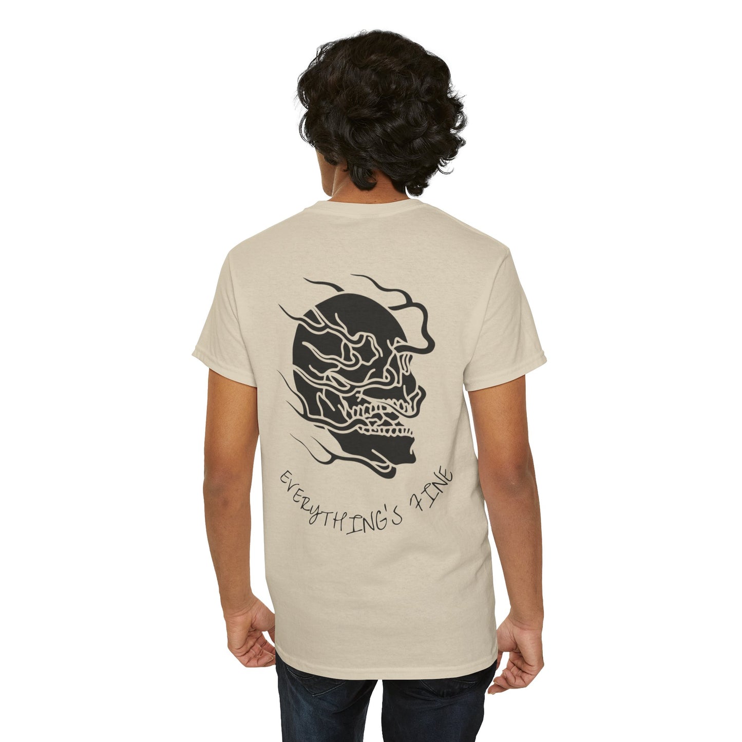 Skull Graphic Tee with Flames