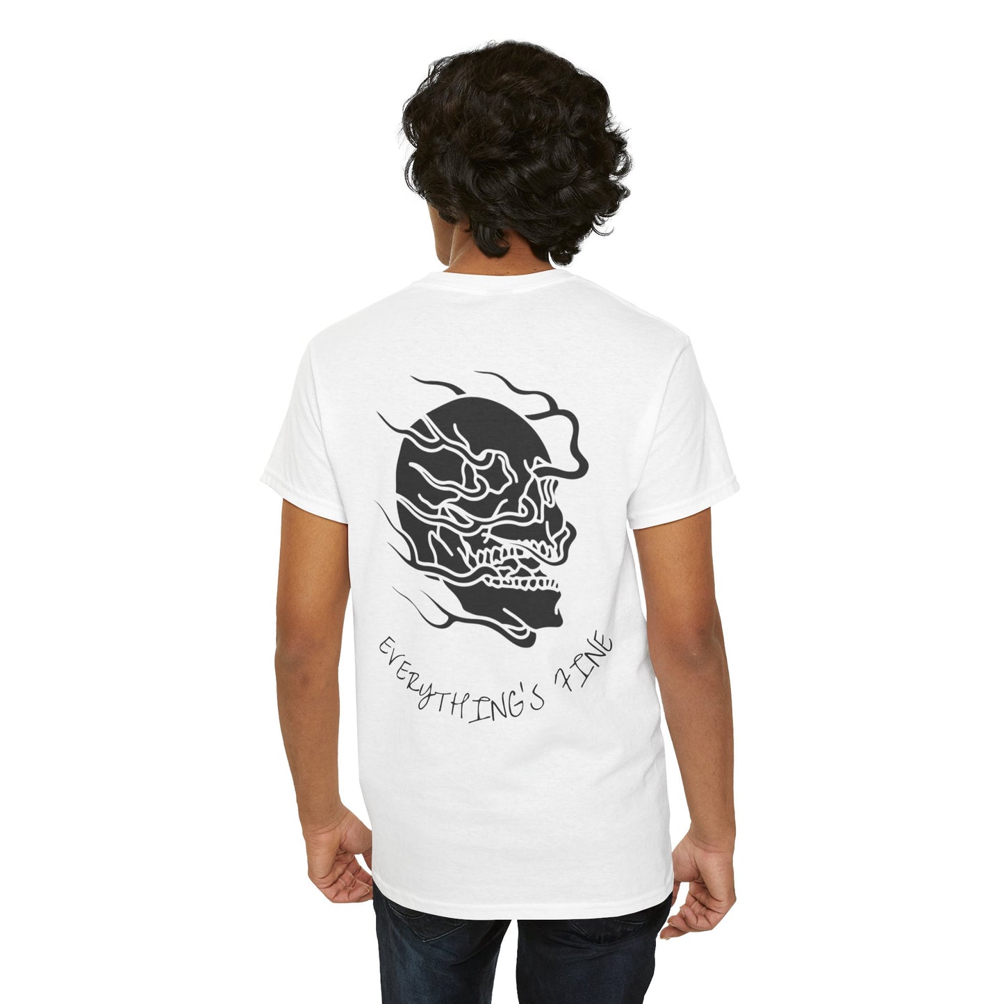 Skull Graphic Tee with Flames