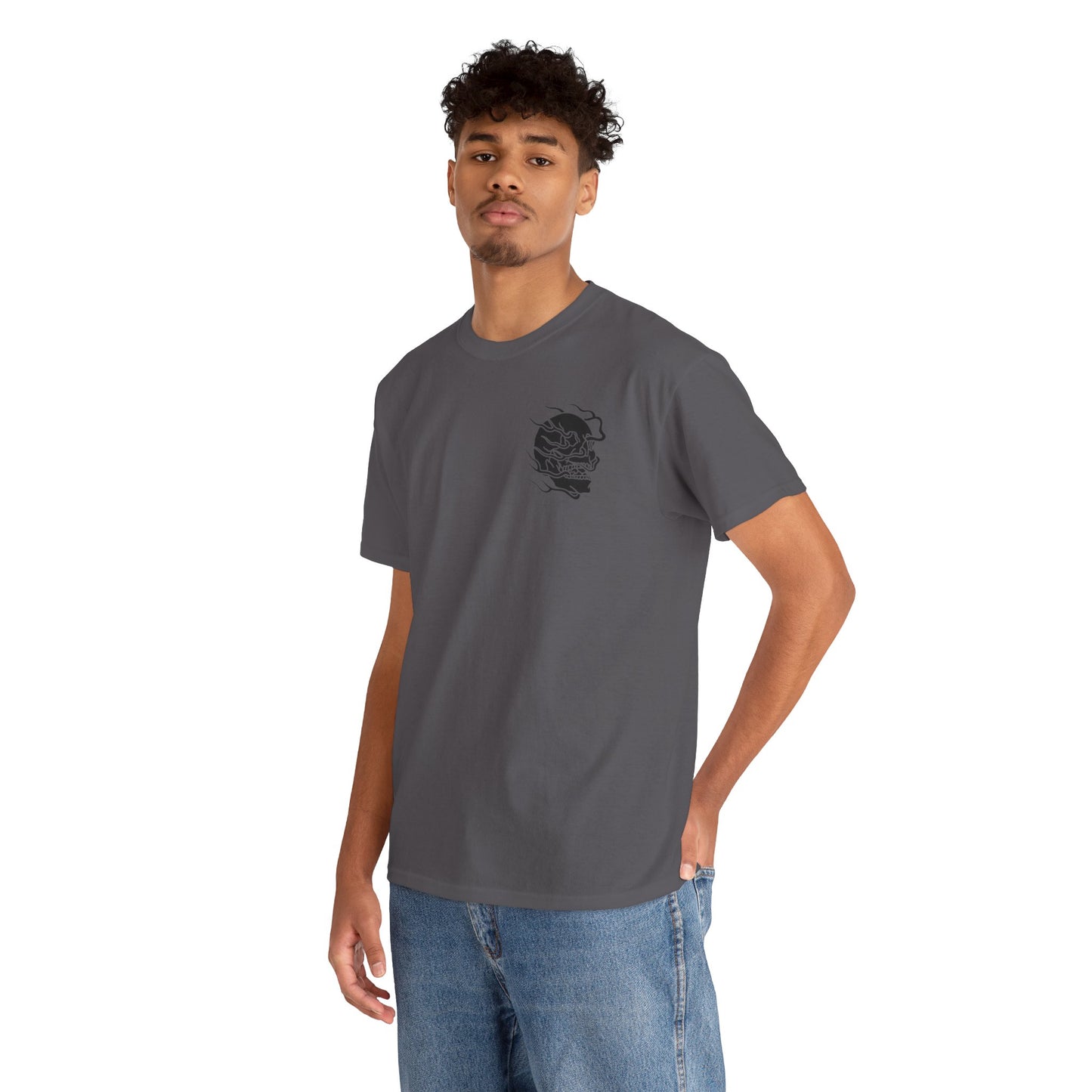 Skull Graphic Tee with Flames