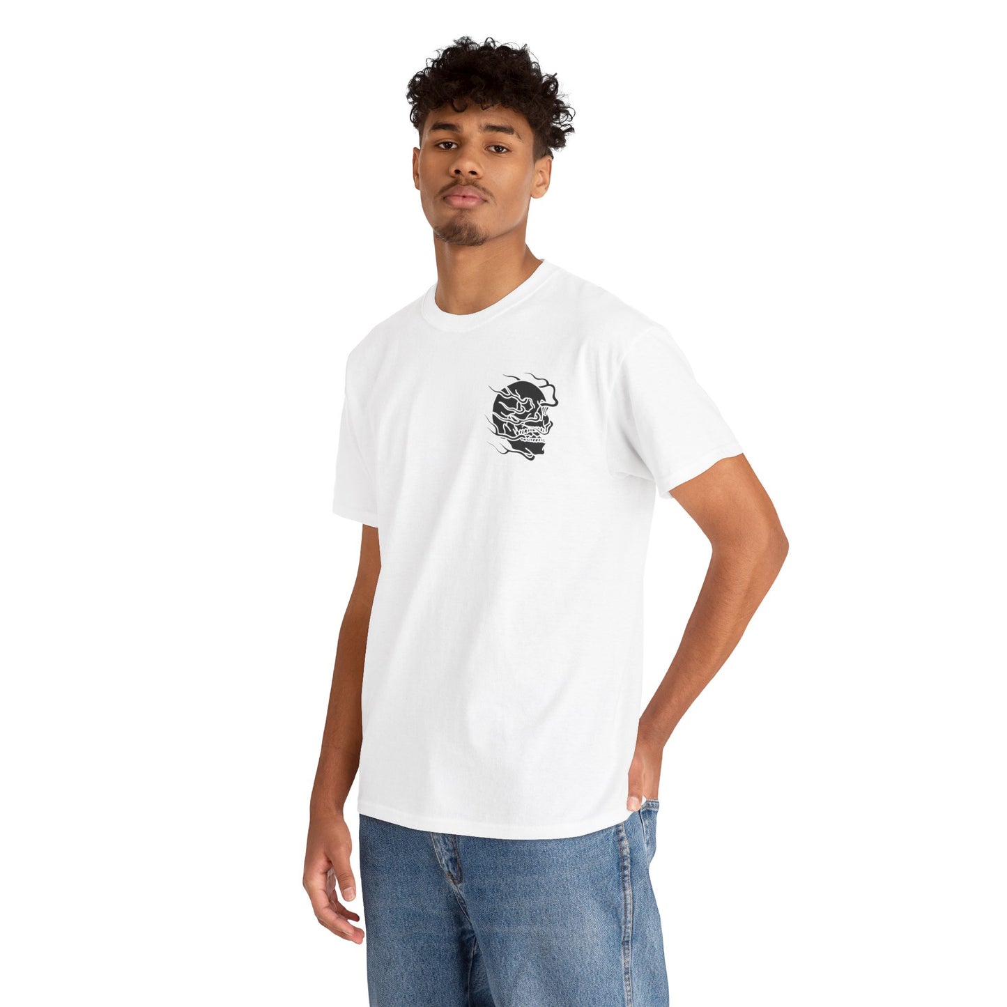 Skull Graphic Tee with Flames