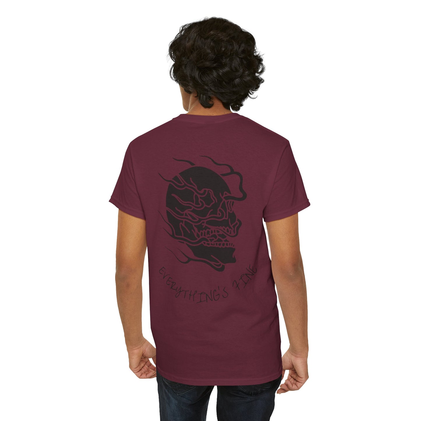 Skull Graphic Tee with Flames