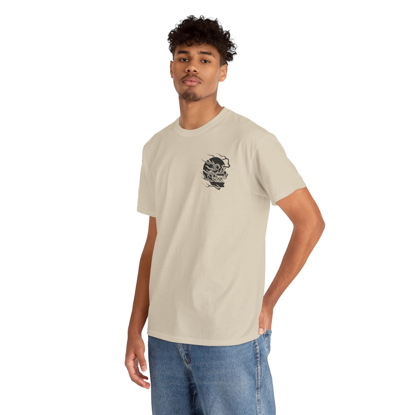 Skull Graphic Tee with Flames