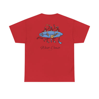 Surfing Skeletons Unisex Tee Shirt